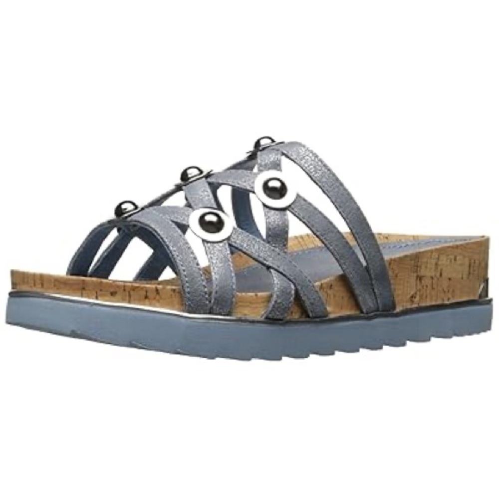 DONALD J PLINER Womens Chrisasp Metallic Leather Sandals Flats US 9.5 $188